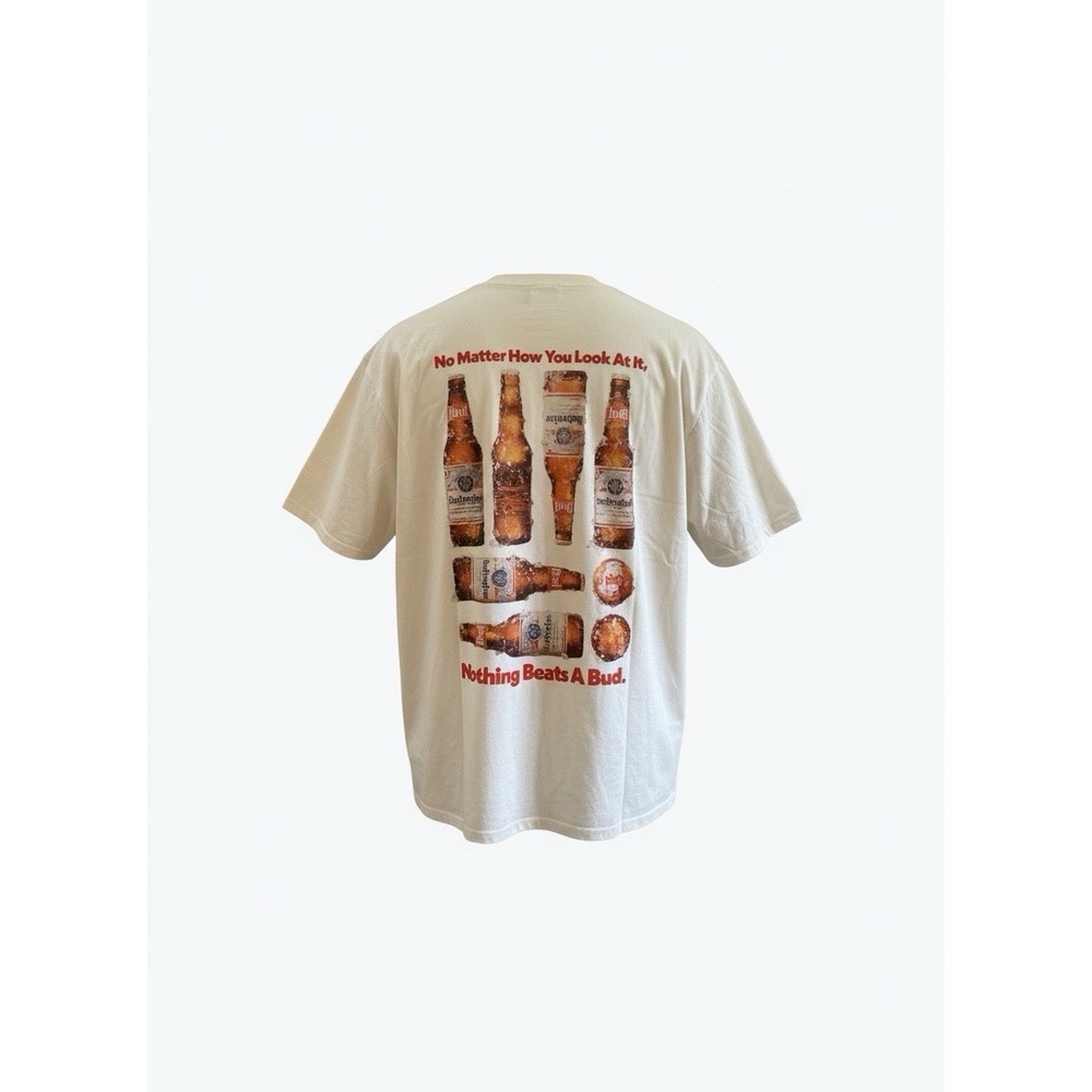 Men's Budweiser Nothing Beats Bud Grid Short Sleeve Graphic T-Shirt Sz XXL NWT
